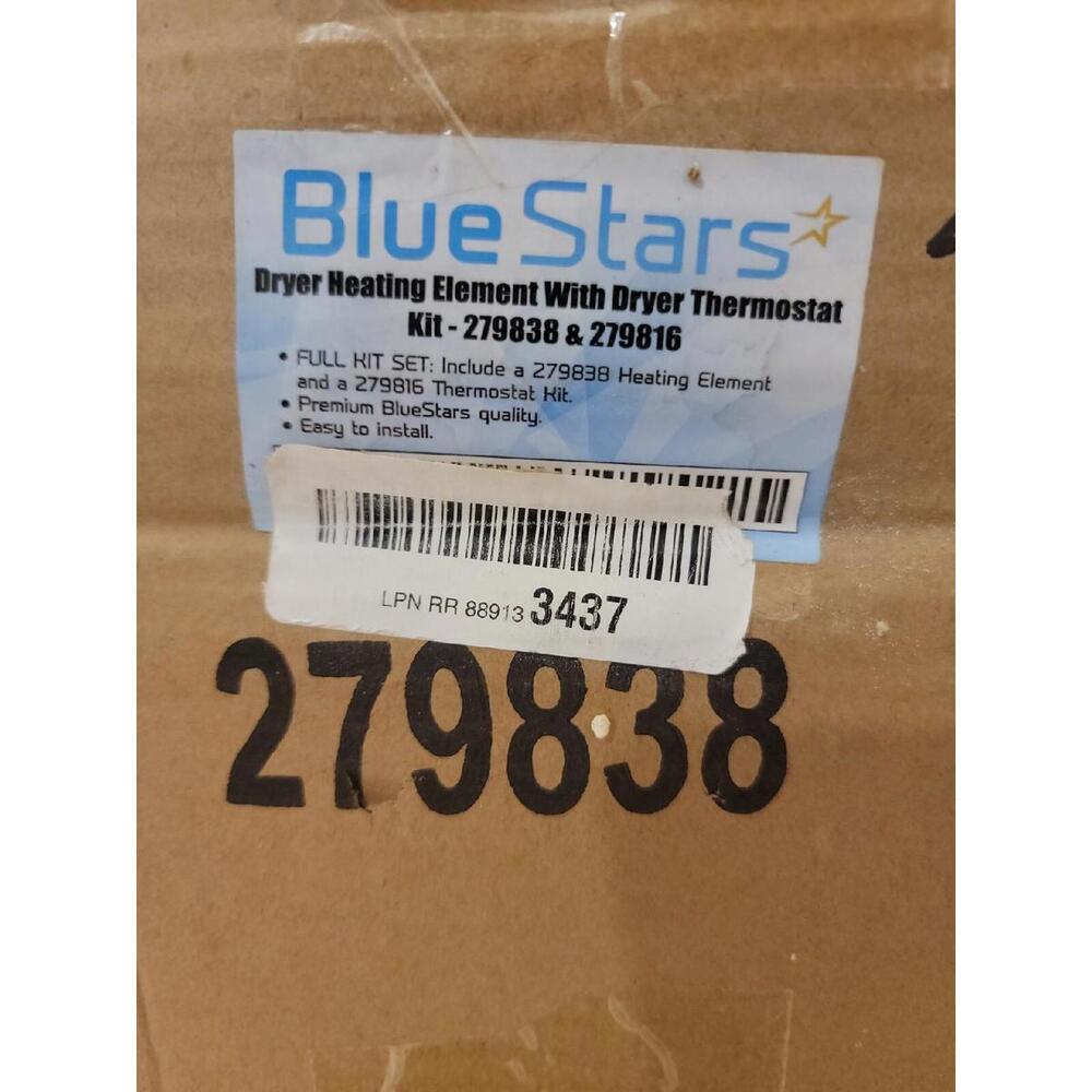 BLUE STARS Dryer Heating Element With Dryer Thermostat Kit  P/N- 279838 & 279816